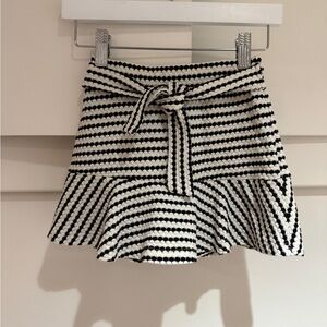 Zara Monochrome Striped Skirt with Belt